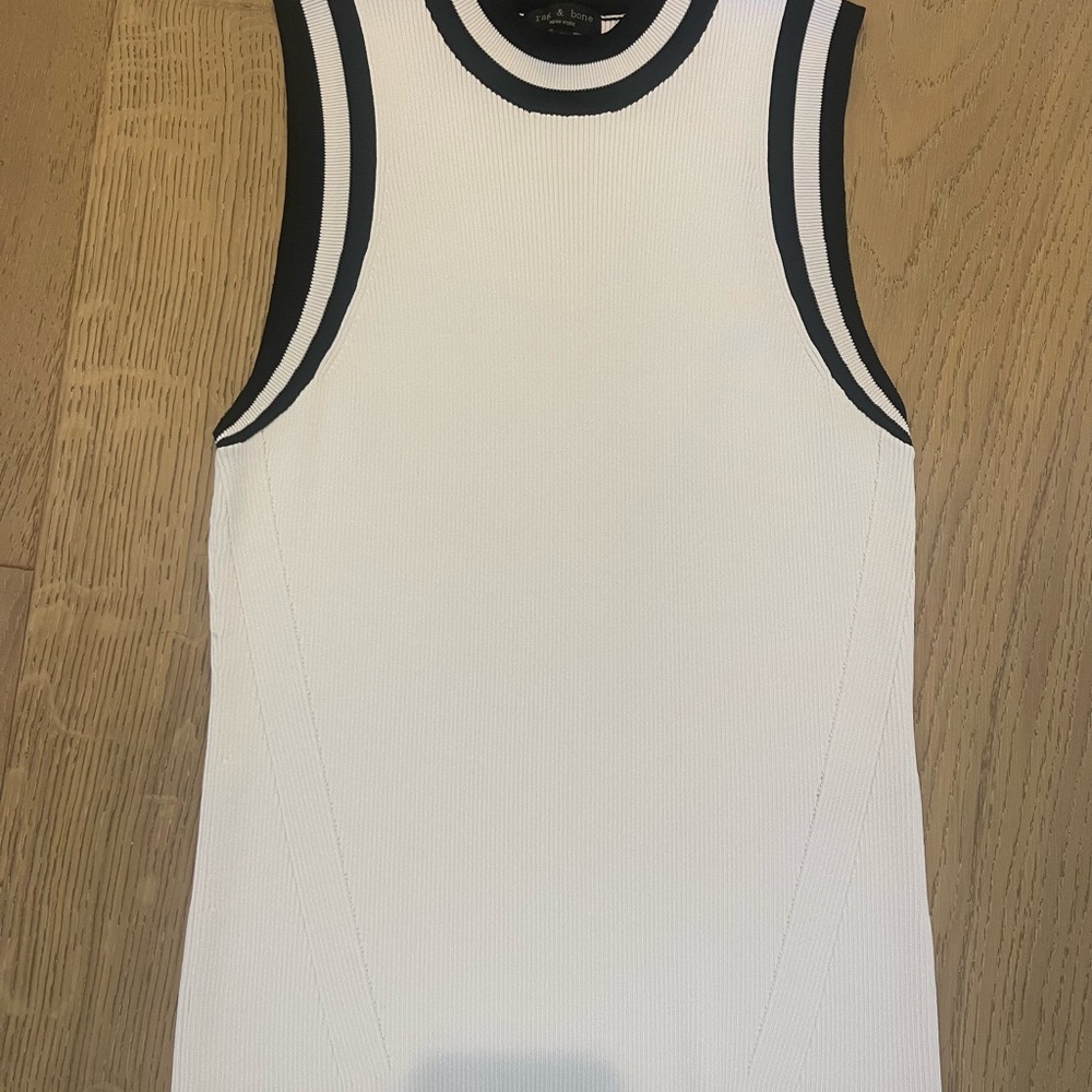Rag & Bone White Short Sleeve with Black Trim